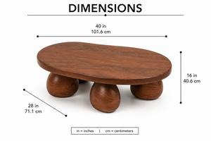 Table basse en bois de style nordique moderne et luxueux, design unique de haute qualité, table centrale pour salon, mobilier contemporain pour la maison - Product Image 3