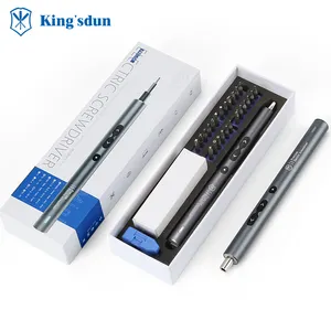 Kingsdun Mini cacciavite elettrico 28 In 1 cacciavite elettrico di precisione portatile Set di strumenti professionali per la riparazione del telefono cellulare