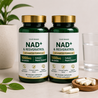 OEM ODM Trans Resvératrol Liposomal NAD + Capsules Anti-Âge Complément Alimentaire Santé Musculaire Boost Énergie pour Adultes Cellulaire