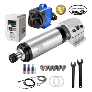 Motor de Husillo CNC Refrigerado por Agua de Bajo Ruido 2.2KW ER20 110V/220V/380V Estándar CE con Kit VFD para Máquina de Grabado CNC - Product Image 1