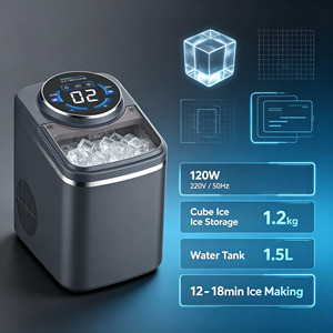 Machine à glaçons portable 16 kg/jour, machine à glaçons carrés avec panneau numérique pour la maison et <span class=keywords><strong>les</strong></span> fêtes - Product Image 4