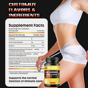 OEM Enhances Fat Burner Accelerates Metabolism Natural Ingredients Sugar <b>Free</b> Gelatin <b>free</b> Based Green Coffee Fitness Gummies - Product Image 6