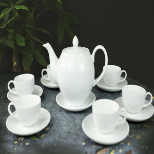 Luxury White Porcelain Ceramic Tea <b>Set</b> European Design Style for Home Use <b>Serving</b> Gifting Tea Lovers for Hotels - Product Image 5