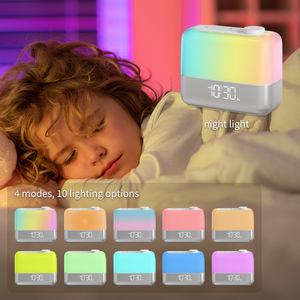 ไฟกลางคืนปลุกสี RGB สำหรับเด็ก, นาฬิกาปลุกสามารถหรี่แสงได้ - Product Image 6