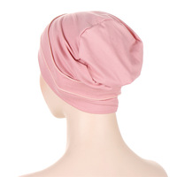 Vente en gros de turbans pour femmes avec décoration florale latérale, élégants, en coton uni, couvre-chefs hijab, dernières tendances 2026