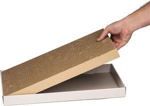 Pour <span class=keywords><strong>Amazon</strong></span> Basics <span class=keywords><strong>carton</strong></span> ondulé <span class=keywords><strong>chat</strong></span> grattoirs blanc pliant Design plume Silicone cuir plastique papier chiens - Product Image 4