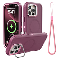 Étui magnétique triple protection pour iPhone 16 Pro Max 15 Plus 14 avec cordon et recharge sans fil