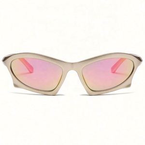 Gafas de Sol Cat Eye Modernas Y2K 2022, Futuristas, Plateadas, Espejo, UV400, para Mujer, Moradas, Grises, Mercurio, Doradas, para Ciclismo - Product Image 2