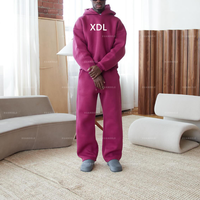 Ensemble de survêtement pour homme en molleton épais, style ample et ample, avec pantalon de jogging évasé et sweat à capuche