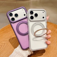 Coque magnétique 360° avec support pour iPhone 17 Pro Max, finition mate douce au toucher, accessoires pour iPhone 17, 16, 15, 14