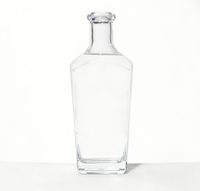 Botol Anggur Kaca 700ml 750ml Grosir Pabrik, Dapat Didaur Ulang, untuk Vodka, Whisky, Rum, dengan Tutup Gabus