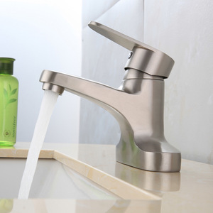 Robinet de lavabo Himans Emperor en acier inoxydable 304, à poignée unique, avec valve en céramique, à poser sur le comptoir, style moderne - Product Image 1