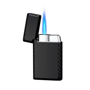 Customized LOGO straight blue flame lighter windproof high power lighter lighter for cigarette
