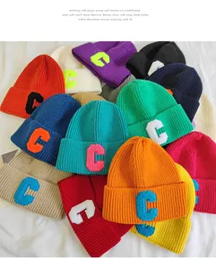 Chất Lượng Cao Skully Beanie Mùa Đông Đồng Bằng Nhuộm Tùy Chỉnh Beanie Hat 100% Acrylic Ấm Mềm Dệt Kim CC Beanie