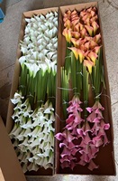 O-X055 Großhandel Langstielige EVA Calla Lilien Blumen Weiß Rosa „Real Touch“ Lilie Calla Kunstblume für Heim- und Hochzeitsvasendeko