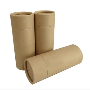 High Quality Customized Eco-friendly Brown Kraft Paper Cylinder Box Solid Thick Cardboard Tube