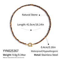 Collier ras du cou délicat en pierres précieuses naturelles rondes et en forme de rondelle, avec fermoir en acier inoxydable étanche, bijoux cadeaux en gros