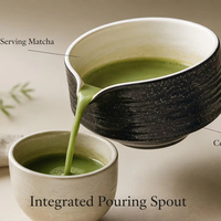 Ensemble de thé matcha japonais avec chasen, fouet en bambou, brosse à matcha et outils complets pour la cérémonie du thé Chanoyu en stock