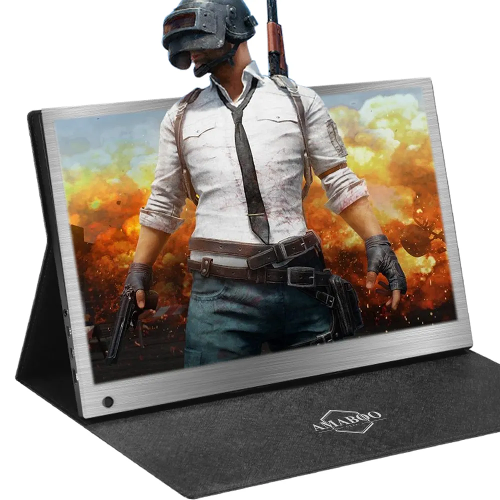 Full HD 1080P Large Computer Gaming Monitor Screen 15.6 inch Portable Monitor with Type-C USB for Laptop Pc Mobile Phone