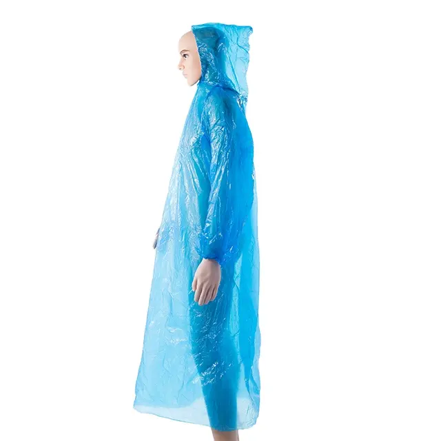 PE advertisement raincoat one time use biodegradable poncho
