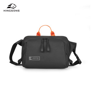 Kingsons Men's Crossbody Bag Large Capacity Zipper Closure Solid Color Everyday Outdoor Use - Product Image 3
