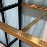 Meubles modernes pliables en bois présentoirs noirs et dorés pour magasin de vêtements cintres suspendus durables pour la décoration d'étagère de magasin