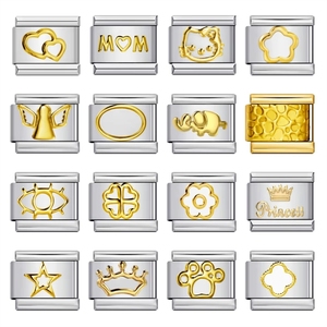 Bracelets DIY 9MM en acier inoxydable étanche, élastiques, modulaires, faits main, avec breloques italiennes, pour hommes et femmes - Product Image 1