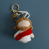 Porte-clés pendentif en crochet fait main style religieux, Jésus, pour chrétiens, décoration de Pâques et de Noël