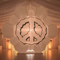 Publicité nuage gonflable pour exposition d'art mariage plafond suspendu éclairage Led géant gonflable nuage ballon