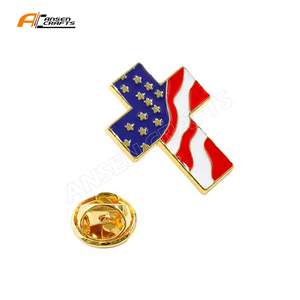 Pin cruzado de bandera, Colección trasera magnética, Pin de solapa de bandera de varios países, insignias de construcción de fama mundial, regalo para amigos - Product Image 1