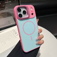 Coque antichoc magnétique mate pour iPhone 17 16 15 14 Pro Max avec support et protection d'objectif de caméra dissimulée, compatible charge sans fil, ajustement fin