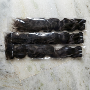 ผมแท้ Remy 100% จากอินเดีย แบบ Body Wave  ต่อผมธรรมชาติ 100 กรัม  แบบเย็บสองชั้น ไม่หลุดร่วง ไม่พันกัน - Product Image 1