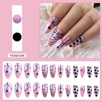Vente en gros de haute qualité moyenne amande 24 pièces bouts d'ongles artificiels fournitures françaises ongles artificiels couverture complète salon