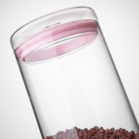 Bocal de rangement moderne en verre avec couvercles en bois hermétiques, comptoir de cuisine, récipient à biscuits décoratif pour le stockage et la présentation des aliments