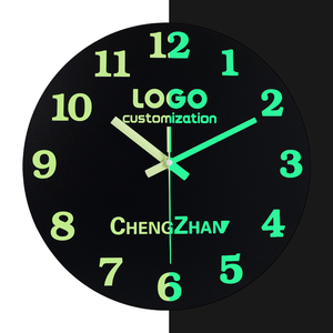 Phát sáng trong bức tường tối im lặng phòng ngủ tường đồng hồ gia đình hiện đại đơn giản sáng tạo phòng khách đồng hồ thạch anh đồng hồ tròn - Product Image 3