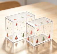Boîte de présentation acrylique moderne personnalisée pour Noël, 8 mm, transparente et polie, avec couvercle magnétique robuste pour la vente au détail