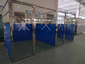 Enclos pour chien <span class=keywords><strong>complet</strong></span> RUN KENNEL 3'X4' W/3'X5' W/3'X6' W/3'X8' W avec quincaillerie en acier inoxydable et système de bol pour chien pivotant - Product Image 2