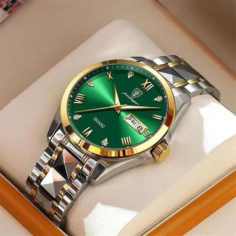 Poedagar relógio masculino, marca de luxo top 30m à prova d' água relógio com data esportivo relógio de pulso de quartzo casual relógio masculino