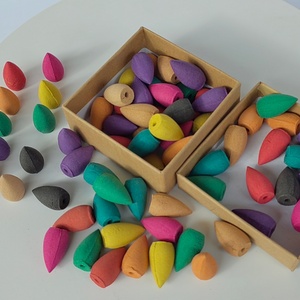 Conos de Incienso de Agar Natural, Diseño de Aromaterapia, Torre de Reflujo de Madera Colorida con Cascada, Incienso Fragante de Loto y Pino - Product Image 6