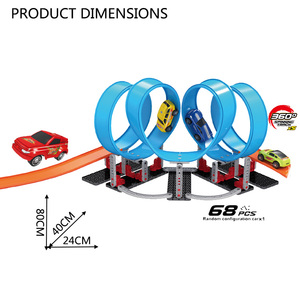 Jacko Toys Juguetes Pistas De <span class=keywords><strong>Carrera</strong></span> DIY Blocs de Construction à Assembler Voitures de Piste Rotatives à 360 Degrés avec Fonction de Recul <span class=keywords><strong>pour</strong></span> Enfants - Product Image 3
