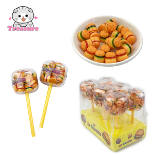 Fabricant chinois de confiseries halal, sucettes gélifiées en forme de hamburger, saveur fruitée, bonbons gélifiés - Product Image 1