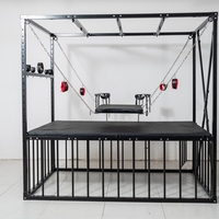 Lit de Punition HM avec Machine à Godemiché, Cadre Large pour Positions de Bondage et Contrainte, Meuble Sexuel BDSM pour Couple