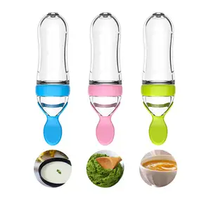 2024 Hot selling Baby Feeding Products Feeding Bottle 90ml Silicone Feeder Spoon Bottle