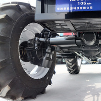 Tracteur agricole multifonctionnel diesel 50 CV 60 CV sur roues avec rétrocaveuse, mini-tracteur, rotoculteur et cultivateur