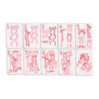 Jeu de Mahjong américain de luxe Ohmymahjong, 160 tuiles en acrylique bleu à dos sculpté, 2 couches, jeu de voyage pour 4 personnes, vente chaude