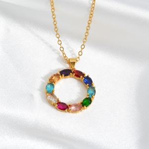 ชุดเครื่องประดับแฟชั่นทันสมัย ประดับคริสตัลหลากสี ชุบทอง เหมาะสำหรับงานแต่งงาน งานเลี้ยง สร้อยคอ ต่างหู สำหรับผู้หญิง - Product Image 3