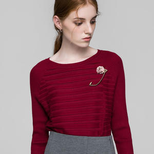 Toptan alaşım altın yaprak çiçek broş erkek kadın çocuk takım elbise yaka <span class=keywords><strong>Pin</strong></span> zinciri ile düğün nişan için hediye - Product Image 2