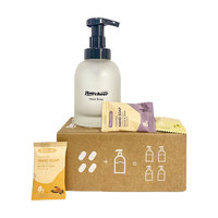 Tablette de recharge de savon liquide moussant de lavage des mains de voyage portable avec bouteille en verre de 250/350ml