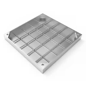 Customizable <b>square</b> stainless steel concealed manhole cover, 201 stainless steel frame + galvanized base <b>plate</b> - Product Image 1