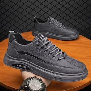 Chaussures de course pour hommes, nouvelle collection automne, imperméables, tendance, polyvalentes, en cuir noir, mode, décontractées, sportives - Product Image 4